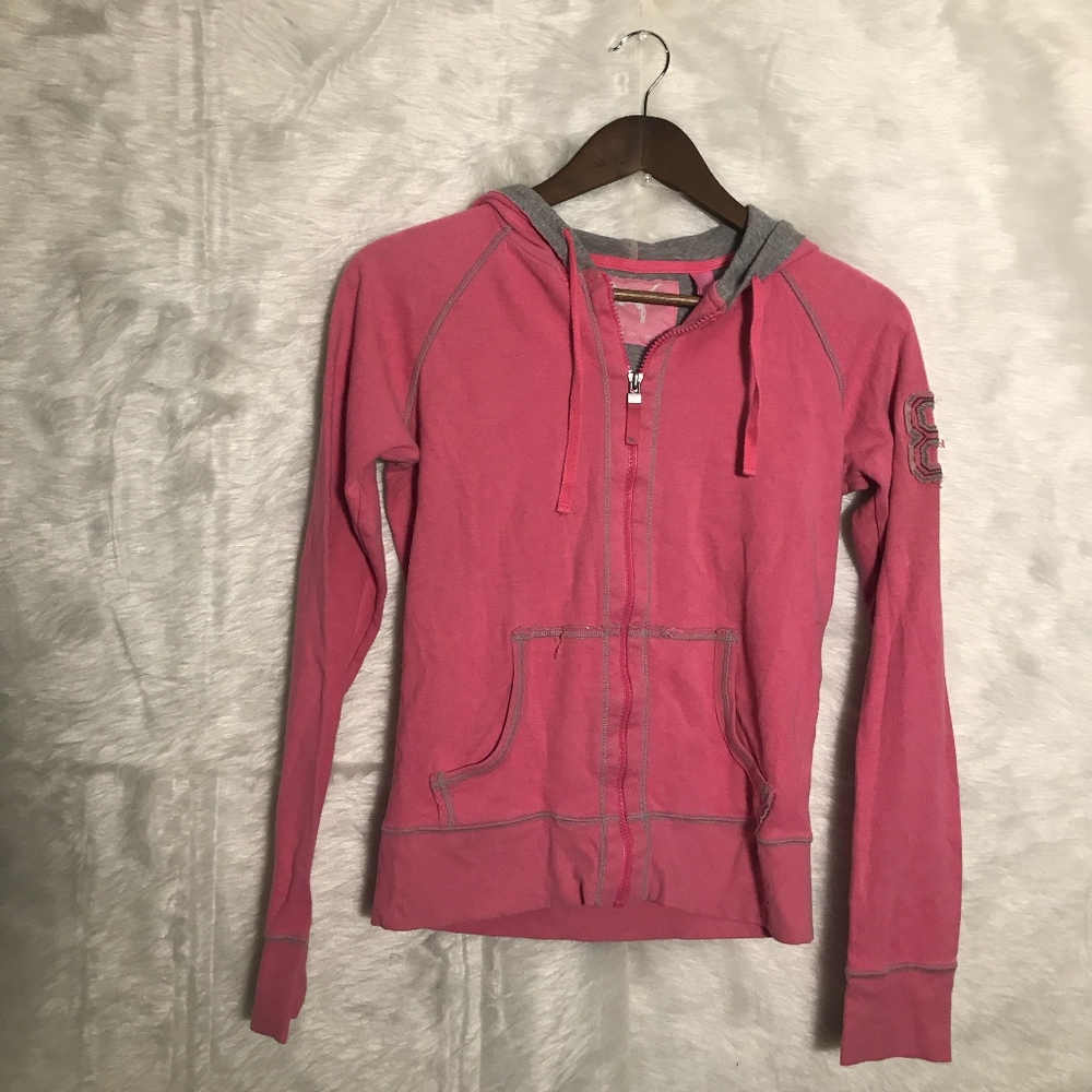 Vintage PINK Victoria Secret Zip Hoodie Size Small